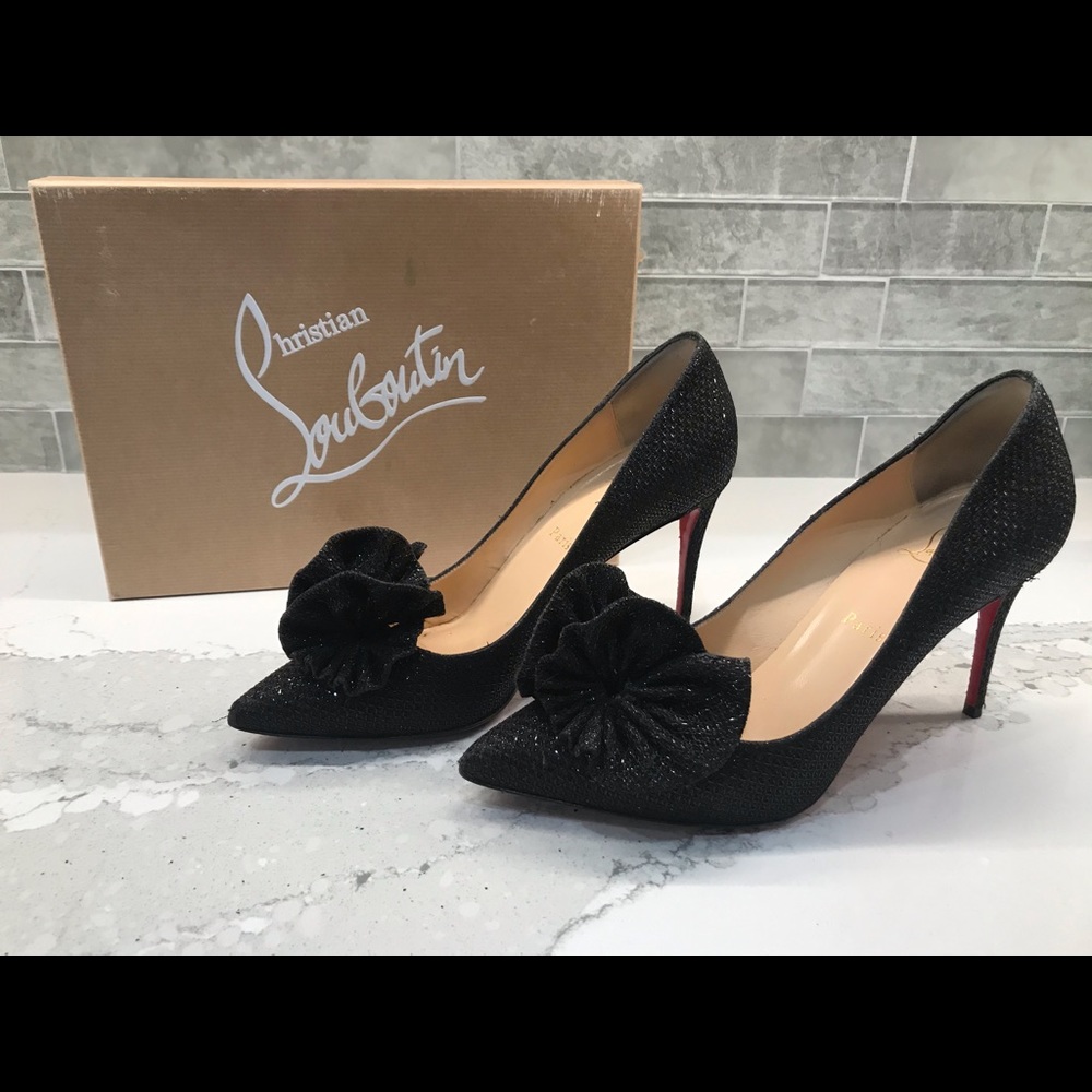 christian louboutin anemosea 85 glitter diams SZ 40 Fits A Size 8 Or 8 1/2